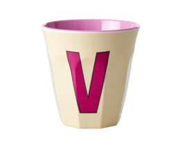 Melamine alfabet beker Letter V - Rice