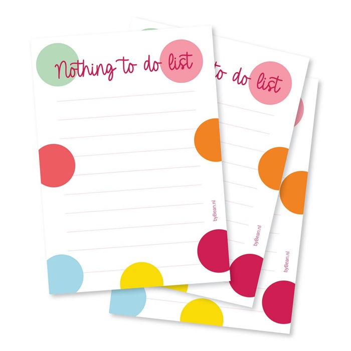 Notitieblok Nothing to do list - byBean