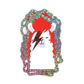 Glitter sticker Regenboog David Bowie Ziggy Stardust lama
