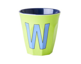 Melamine alfabet beker Letter W - Rice
