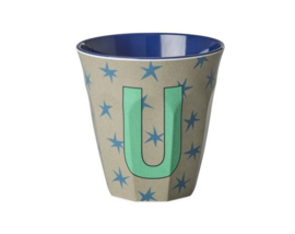 Melamine alfabet beker letter U - Rice