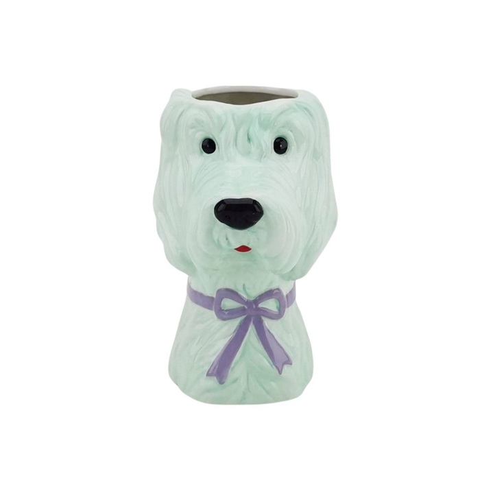 Vaas hond strik mintgroen lila - Housevitamin