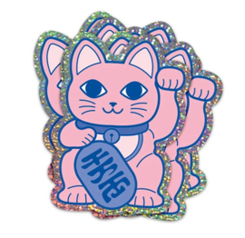 Sticker Glitter Lucky cat Maneki Neko