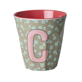 Melamine alfabet beker letter C - Rice