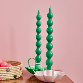Set 2 Curved candles - Green | Rice
