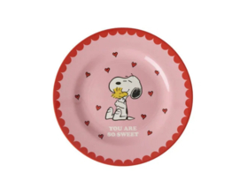 Melamine rond bord roze Snoopy You are so sweet - Rice