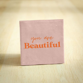 Tegeltje You are beautiful - Licht roze