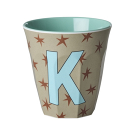 Melamine alfabet beker letter K - Rice