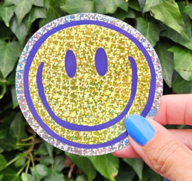 Sticker Glitter Smiley