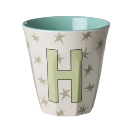Melamine alfabet beker letter H - Rice