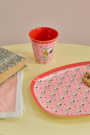 Melamine bord Pink Snoopy print - Rice