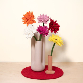 Gerbera van vilt Geel - Sjaal met Verhaal