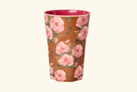 Hoge melamine beker Floral fiesta Rose print - Rice