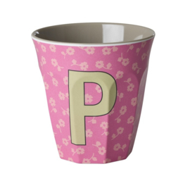 Melamine alfabet beker letter P - Rice