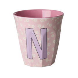 Melamine alfabet beker letter N - Rice
