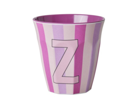 Melamine alfabet beker Letter Z Streep roze - Rice