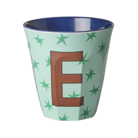 Melamine alfabet beker letter E - Rice