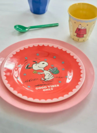 Melamine Rond bord Red Snoopy print - Rice