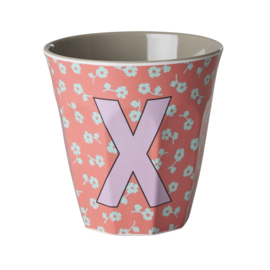 Melamine alfabet beker letter X - Rice