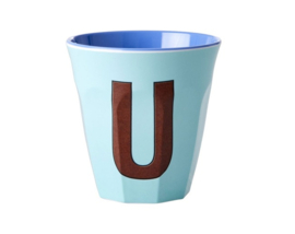Melamine alfabet beker Letter U - Rice