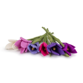 Krokus van vilt Blauw - Sjaal met Verhaal