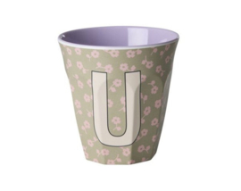 Melamine alfabet beker letter U - Rice