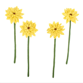 Gerbera van vilt Geel - Sjaal met Verhaal