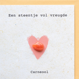 Dubbele kaart met envelop Een steentje vol vreugde - Carneool