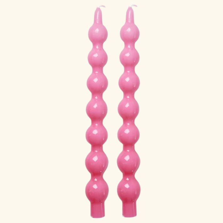Set 2 Curved candles Pink - Rice