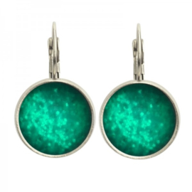 Oorbellen Emerald Glitter Dots