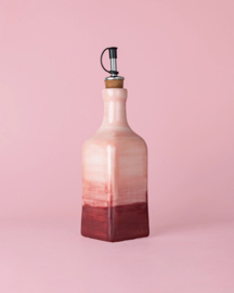 Olijfoliedispenser keramiek Bordeaux/roze