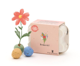 Bloemenknikkers in eierdoosje - Bedankt!