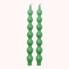 Set 2 Curved candles - Green | Rice
