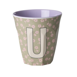 Melamine alfabet beker letter U - Rice