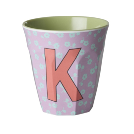 Melamine alfabet beker letter K - Rice