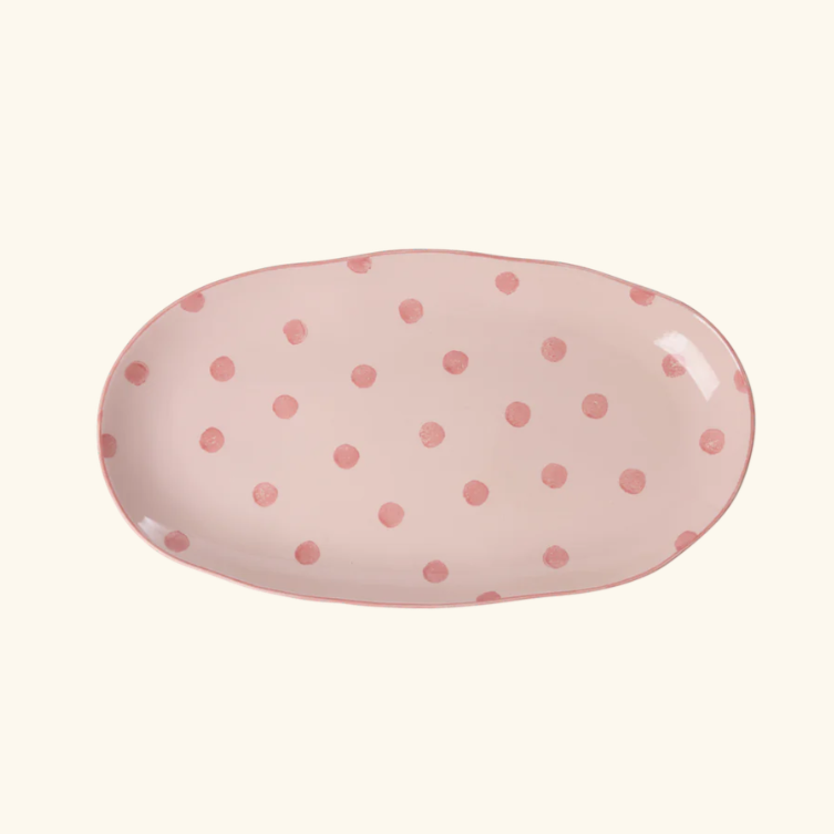 Keramieken serveerbord Roze stip - Rice