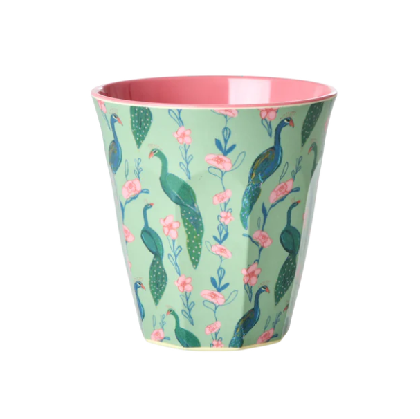 Melamine beker Peacock Power print - Rice