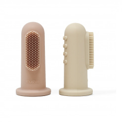 Set van 2 siliconen tandenborstels | Shifting sand & blush