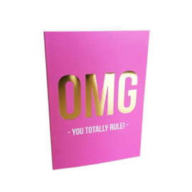 Dubbele kaart met envelop OMG You totally rule!