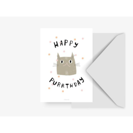 Postkaart - Happy purrthday