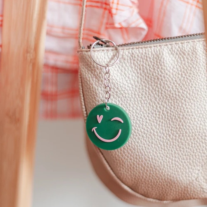 Sleutelhanger - Smiley groen