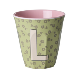 Melamine alfabet beker letter L - Rice