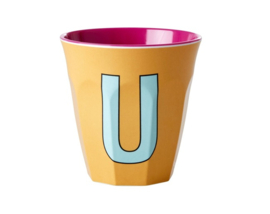 Melamine alfabet beker Letter U - Rice