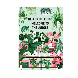 Postkaart Hello little one welcome to the jungle