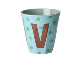 Melamine alfabet beker letter V - Rice