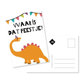 Postkaart Waar is dat feestje