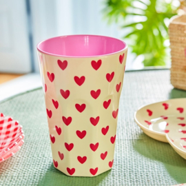 Hoge melamine beker Darling hearts - Rice