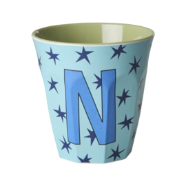 Melamine alfabet beker letter N - Rice