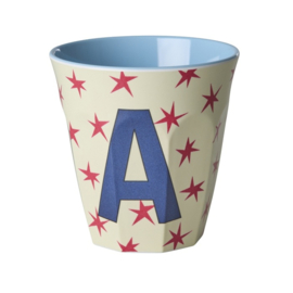 Melamine alfabet beker letter A - Rice
