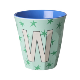Melamine alfabet beker letter W - Rice